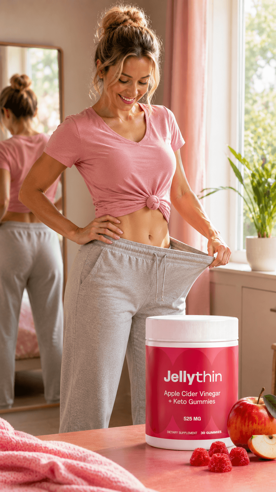 JellyThin ACV keto gummies bottle for metabolism support and weight loss